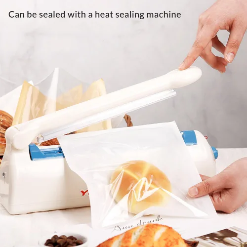 Vista 6 de 100 bolsas de pan de papel kraft blanco con ventana, bolsa de tostadas, bolsa de papel de embalaje, bolsa de pan kraft con ventana frontal