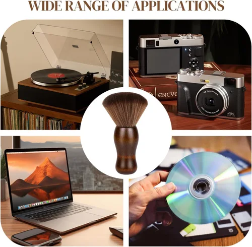 Vista 7 de Cepillo de Limpieza de Discos de Vinilo - Cepillo Limpiador de Vinilo Antiestático de Madera - Accesorios para Tocadiscos