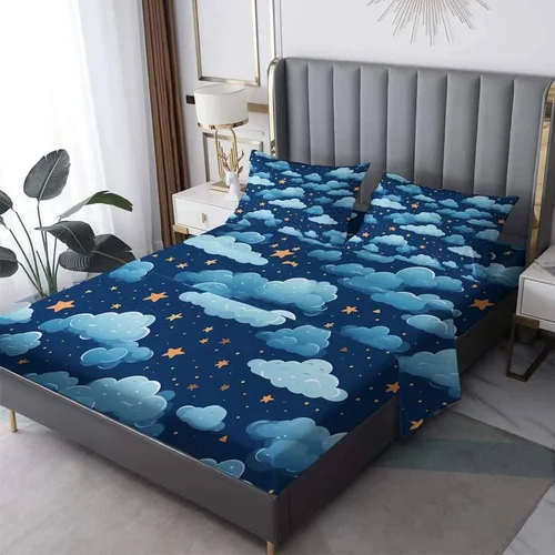 Vista 10 de Solar System Sheets - Juego de sábanas de tamaño California King, sábanas de cama del espacio exterior, microfibra suave y bolsillo profundo