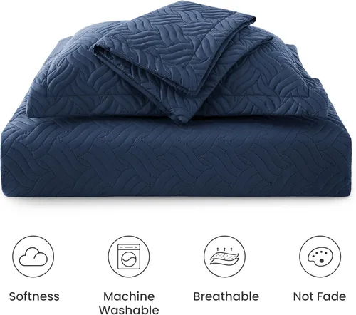 Vista 106 de Edredón de cama tamaño queen Love's cabin, color azul, para cama de verano, de microfibra ligera, estilo moderno, para todas las estaciones, 3