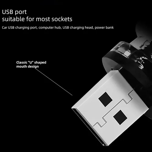 Vista 6 de Lámpara de Coche Retro, Luces LED Automotrices USB con Ajuste Táctil, Bombilla Enchufable Nocturna y Ambiental para Vehículos, Recámara, Pasillo