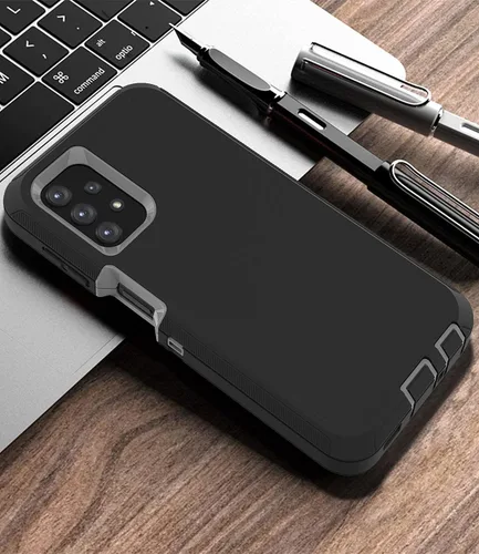 Vista 7 de Para Samsung Galaxy A32 5G Caso,Funda a prueba de golpes a prueba de polvo para iPhone Samsung Galaxy A32 5G (negro)