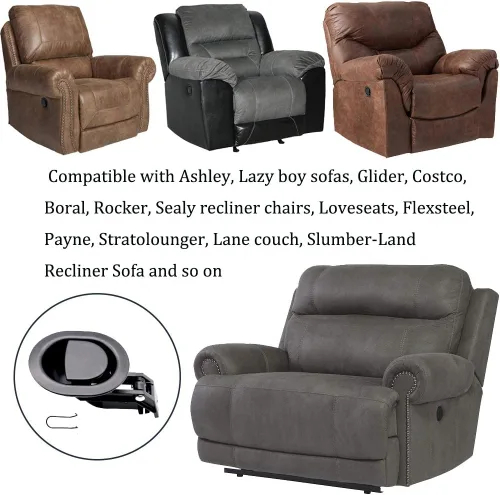 Vista 6 de Piezas de repuesto universales de metal resistente para sofá reclinable, mango de liberación con cable, se adapta a Ashley, Lazy Boy y la mayoría