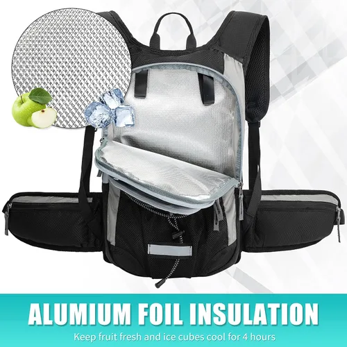 Vista 2 de Mochila de hidratación para senderismo con bolsa de agua - Miracol Bolsa de agua aislada con vejiga de 2L