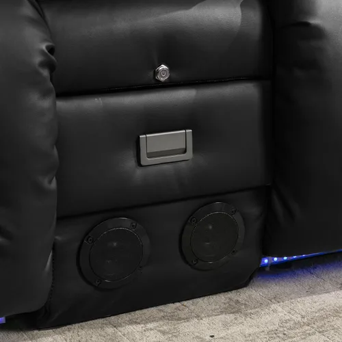 Vista 11 de URRED Sofá reclinable Power Loveseat con masaje y calor, gris ceniza