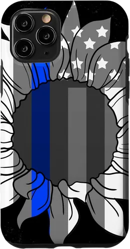 Vista 29 de Funda de regalo para iPhone 17 con diseño de bandera americana de girasoles y línea azul