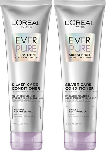 Vista 11 de L'Oreal Paris EverPure Silver Care Acondicionador Libre de Sulfatos, Cuidado Capilar Iluminador y Nutritivo para Cabello Gris y Plateado, Fórmula