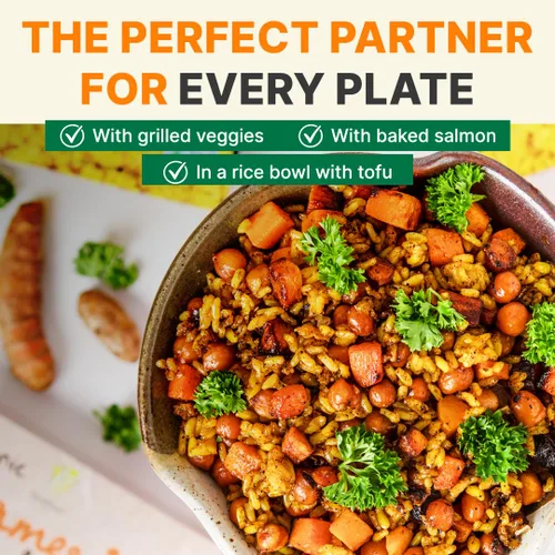 Vista 4 de Healthee Arroz integral orgánico, sin gluten, totalmente cocido y listo para comer, certificado orgánico USDA, sin OMG, apto para microondas