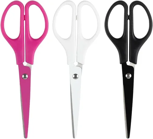 Vista 20 de JAM PAPER Tijeras de precisión multiusos, 8 pulgadas, color negro, mango ergonómico y cuchillas de acero inoxidable, se venden individualmente