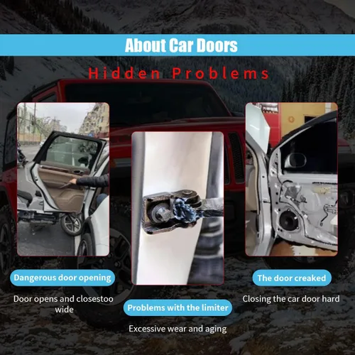 Vista 6 de 2 correas ajustables para control de puerta de automóvil, correa de nailon de limitación fuerte, correa de nailon para puerta de automóvil, repuesto