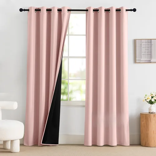 Vista 80 de NICETOWN Cortinas 100% Opacas Cortas de 36 Pulgadas de Largo para Dormitorio, Privacidad Aislamiento Térmico con Ojales Cortinas de Ventana