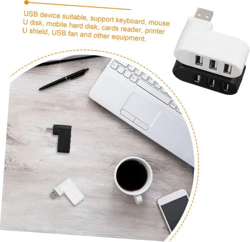 Vista 3 de 3 puertos USB Hub Cable largo USB 2.0 Splitter para portátil Plástico multifuncional