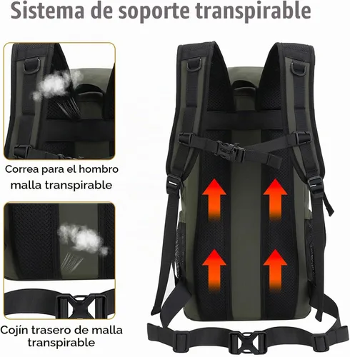 Vista 3 de Bseash Mochila de senderismo ligera de 30 L, bolsa de viaje impermeable para deportes al aire libre, mochila para ciclismo, escalada, esquí