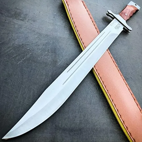 Machete táctico de acero inoxidable de 18 pulgadas con mango de madera
