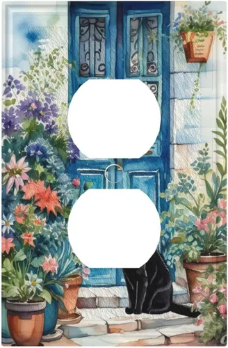 Vista 32 de Cubiertas Decorativas de Arte para Interruptores de Luz de Hojas de Otoño Placa de Pared de Palanca Individual Cubierta Decorativa para Interruptor