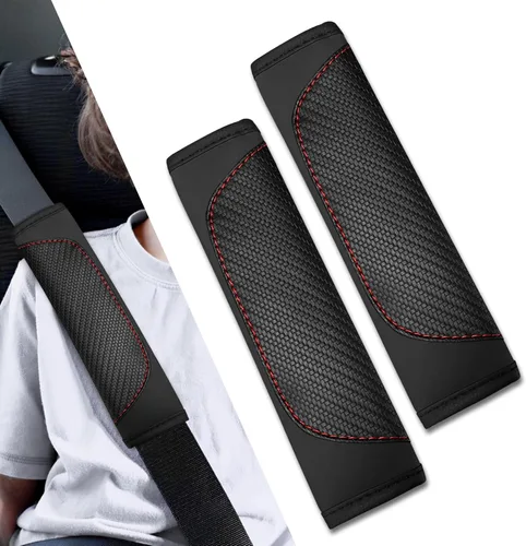 Vista 15 de 2 fundas para cinturón de seguridad de automóvil, almohadillas suaves para cinturón de seguridad, fundas para el cuello, protector de correa