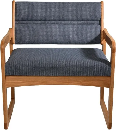 Vista 7 de Wooden Mallet Valley Bariatric Guest, Silla base de trineo, roble mediano