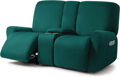 Vista 17 de ULTICOR Fundas para sofá reclinable de 8 piezas con diseño de jacquard cuadrado, fundas elásticas para sofá reclinable de 3 cojines, gruesas, suaves