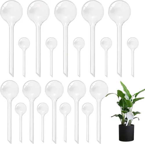 Vista 13 de 10 globos transparentes de riego de plantas, bombillas de plástico de riego automático, dispositivo de riego automático de flores, bebedero