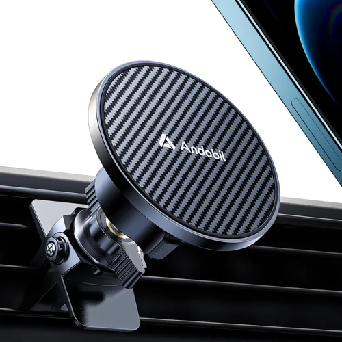 andobil para Montura de Coche MagSafe [Ímpetu Más Fuerte] Soporte Magnético para Teléfono para Coche Vent 360 Ajustable Soporte Magnético para Negro