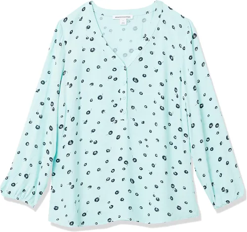 Vista 8 de Tienda Essentials - Camisa estilo popover de manga 34 con botones para mujer