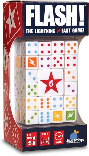 FLASH! Lightening Fast Party Family Dice Rolling game by Blue Orange Games, for 2-6 Players, Ages 7+