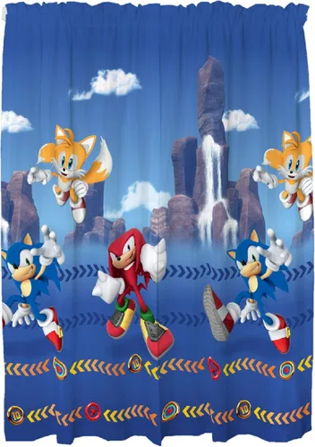 Vista 6 de Sonic The Hedgehog Paneles de Cortinas de Ventana para Habitación de Niños Juego de Cortinas, 82 x 63 Pulgadas, Producto Oficial de Sega por Franco