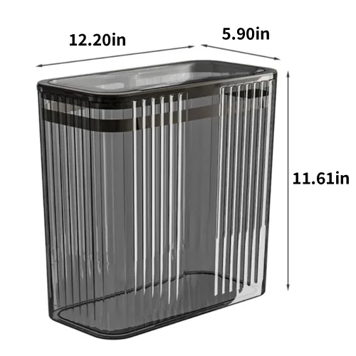 Vista 2 de Bote de basura transparente, cubos de basura de baño con tapas, bote de basura de 3.5 galones para dormitorio, oficina, cesta de basura delgada