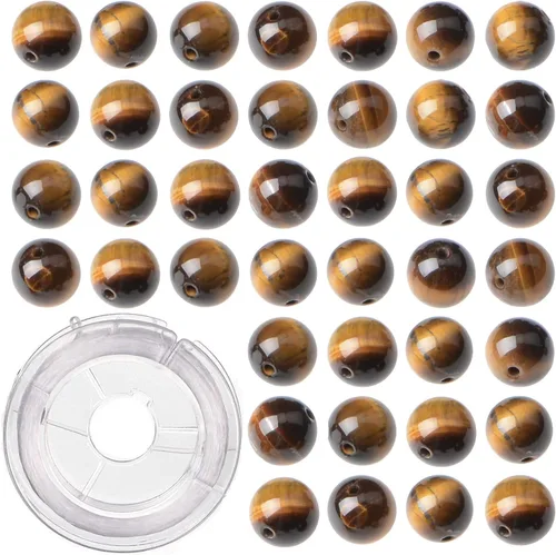 Vista 32 de 100 cuentas redondas sueltas de ónix negro natural de 0.315 pulgadas para fabricación de joyas con cordón elástico de cristal