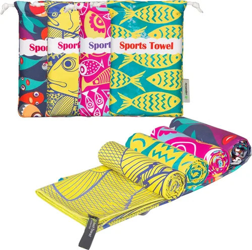 Vista 76 de 4Monster Toalla de playa de microfibra de secado rápido, toalla de viaje ligera súper absorbente para nadadores, toalla de camping sin arena