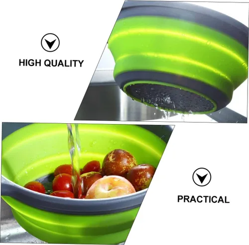 Vista 7 de 1 cesta escurridor plegable, colador de plástico, colador plegable de frutas, contenedor de drenaje de verduras, cesta de drenaje de almacenamiento