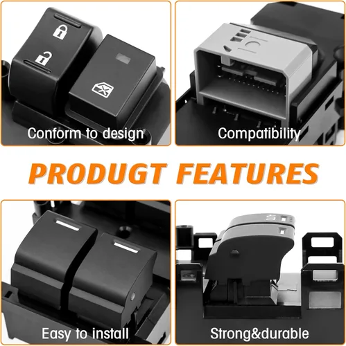 Vista 6 de Interruptor maestro para ventana eléctrica compatible con Honda Accord 2008-2012, botón automático doble, reemplaza # 35750-TA0-A31, 35750-TA0-A32