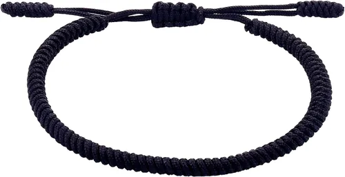 Pulseras tibetanas de hilo rojo hechas a mano para parejas, pulseras de amistad para él y para ella - Hilo de cuerda roja y negra para protección