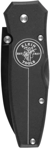 Vista 3 de Klein Tools 44001-BLK Cuchillo de bloqueo ligero con hoja de punto de caída de 2-1/2 pulgadas y mango de aluminio negro