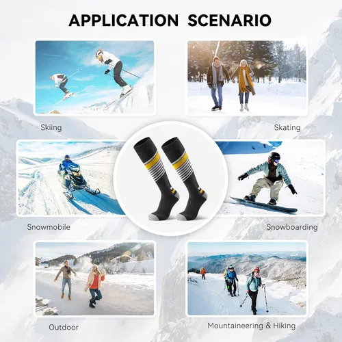 Vista 7 de Ski Socks Womens Mens 2 Pairs OTC Snow Socks for Snowboarding Skiing Skating Winter Performance Socks