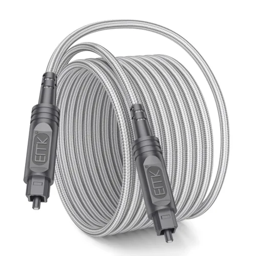 Vista 9 de Cable de audio óptico digital EMK, cable de fibra óptica Toslink SPDIF, cable macho a macho para cine en casa, barra de sonido, TV, PS4, Xbox