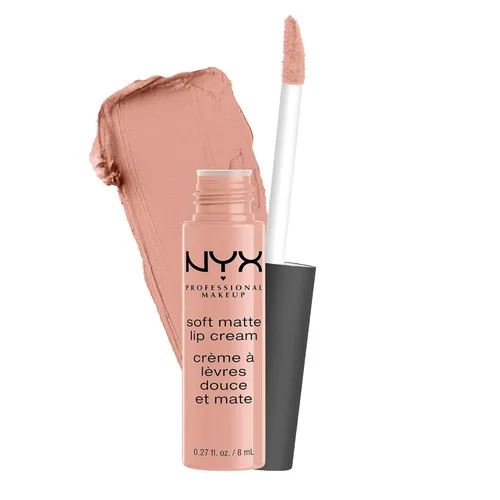 Vista 21 de NYX PROFESSIONAL MAKEUP Crema labial suave mate, lápiz labial líquido ligero - Budapest (Mauva profunda con matiz rojo)