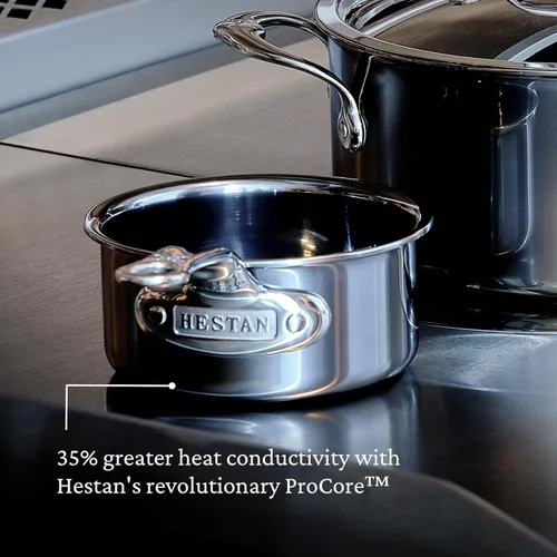 Vista 13 de Hestan - Colección NanoBond - Calentador de mantequilla de titanio de acero inoxidable, compatible con placa de inducción, 0.75 cuartos de galón