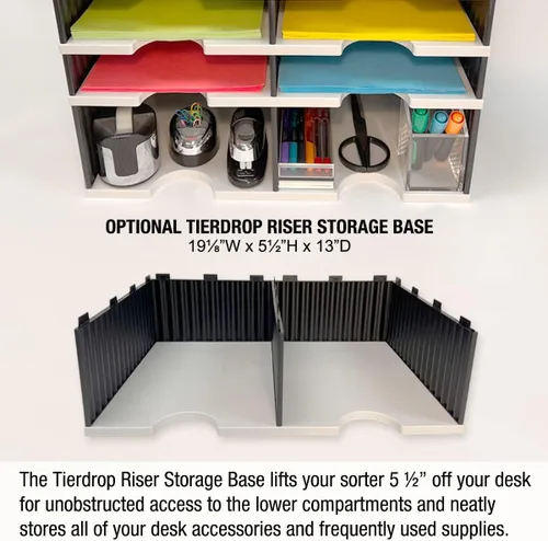 Vista 5 de Ultimate Office Organizador de escritorio con 8 bandejas de letras y 2 cajones de suministro, rectangular, 19 1/8 pulgadas de ancho x 12 pulgadas