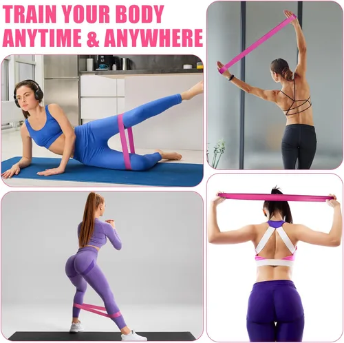 Vista 6 de Soulchen Pelota de pilates de ejercicio de 9 pulgadas con bolsas, bandas de resistencia de 25 a 30 libras para equipo de ejercicio, juego para yoga