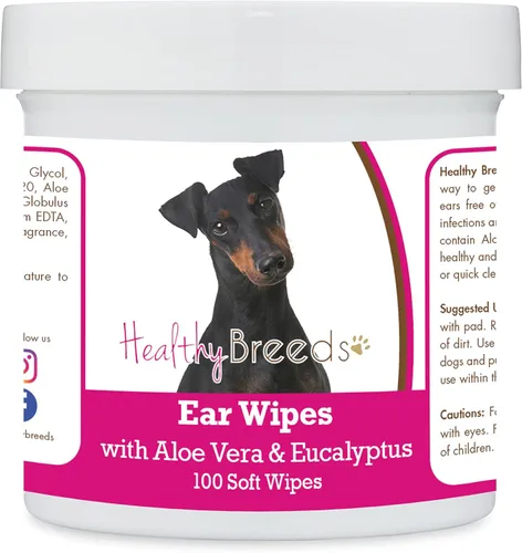 Vista 169 de Healthy Breeds Shih Tzu Toallitas de limpieza de oídos con aloe y eucalipto para perros, 100