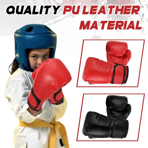 Vista 3 de Arrowbash 2 pares de guantes de boxeo para niños y jóvenes, guantes de boxeo de 6 onzas, guantes de lucha libre, equipo de boxeo para boxeo