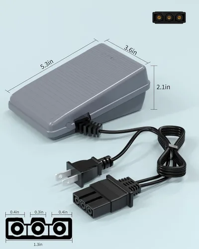 Vista 4 de Replacement Brother Sewing Machine Foot Pedal and Power Cord Compatible with Brother jx2517 lx3817 ls2125 lx3125 1034d lx2500 xl5130 gx37 ls2400
