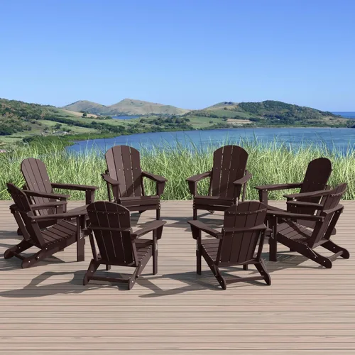 Vista 63 de WestinTrends Malibu - Juego de 2 sillas Adirondack plegables de polietileno para exteriores, color blanco