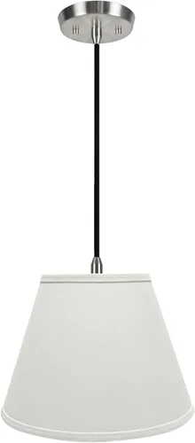 Aspen Creative 72682-11 - Lámpara colgante de techo colgante con pantalla de tela imperio de transición dura, 13 pulgadas de ancho