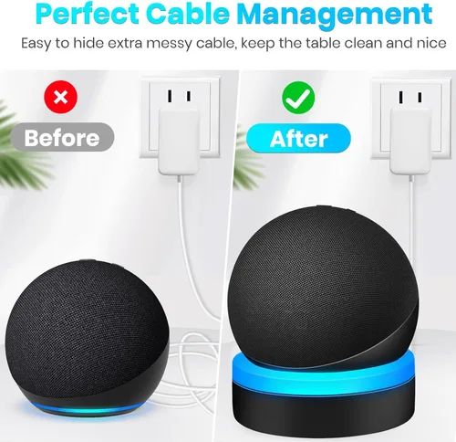 Vista 4 de Dot - Soporte de mesa de 4ª generación, soporte de escritorio ZUOLACO para punto de 4ª generación, soporte base con guía de luz, accesorios