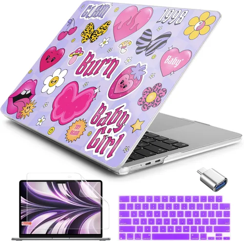 Vista 30 de Batianda AstroGrid - Funda para MacBook Air de 13.6" M2-M5 Chip, Galaxy Líneas abstractas