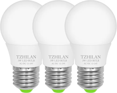 Bombillas LED E26 de bajo voltaje de 12 V, 5 W, A19, bombilla estándar Edison con base de tornillo equivalente a 50 W, lámpara halógena blanca