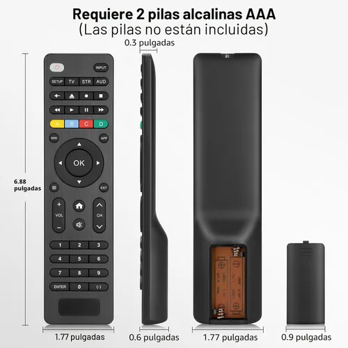 Vista 8 de Control remoto universal para TV compatible con Samsung/LG/Vizio/Hisense/Sony/Philips/Onn/Sharp/RCA/Element/Westinghouse/Sanyo/Emerson TV y más