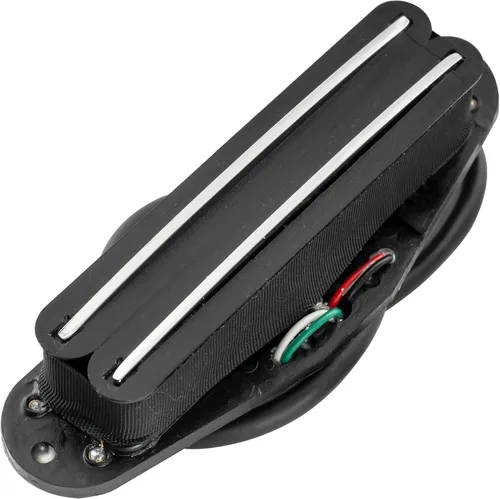 Musiclily Hot Rails - Pastilla Humbucker Strat para Fender Stratocaster Squier de repuesto para guitarra eléctrica, color negro